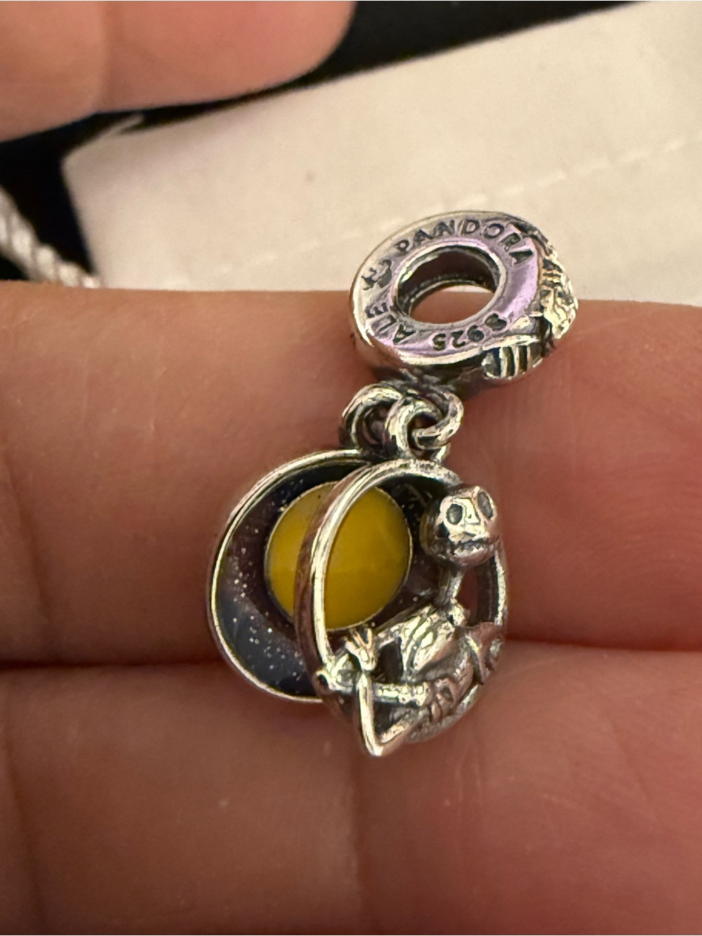 Pandora Silver & Yellow Planet Dangle Charm